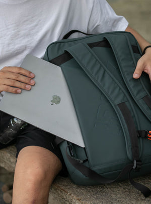 KUMA Large Square WR Watershed Backpack Black Forest Recycled Materials (38L) - INUK  BAGS