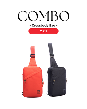 Fisher Crossbody Bag Set - Black & Red - Recycled Fabrics - INUK  BAGS